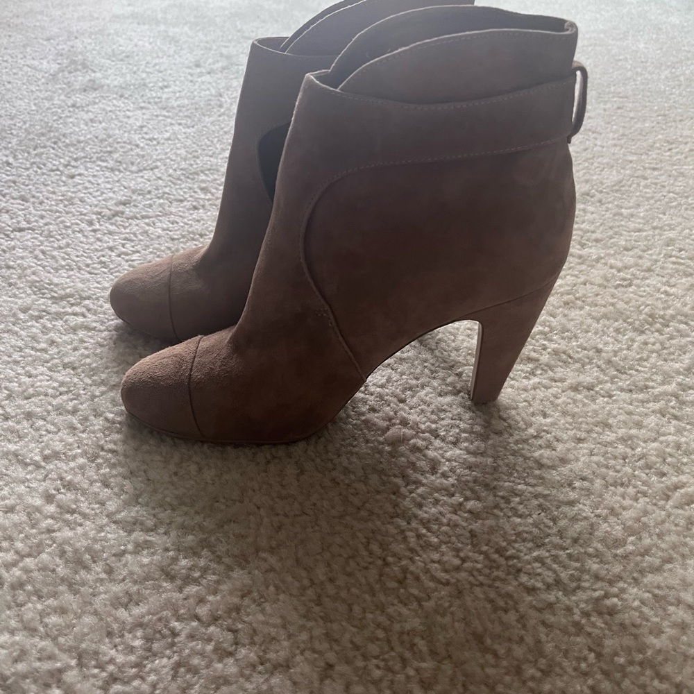 French Connection Tan Ankle Booties with Sophisticated Design